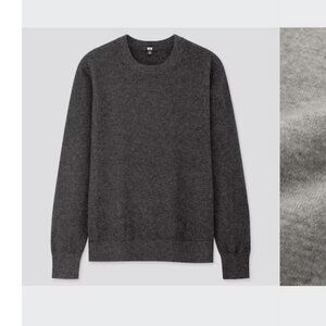 Uniqlo Women's cashmere Crew Neck Sweater - Dark Gray